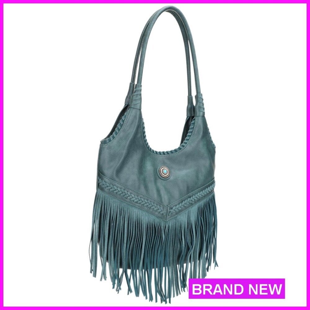 Fringe Tote Bag with CCW Pocket, 14x11 Inches, Boho Style